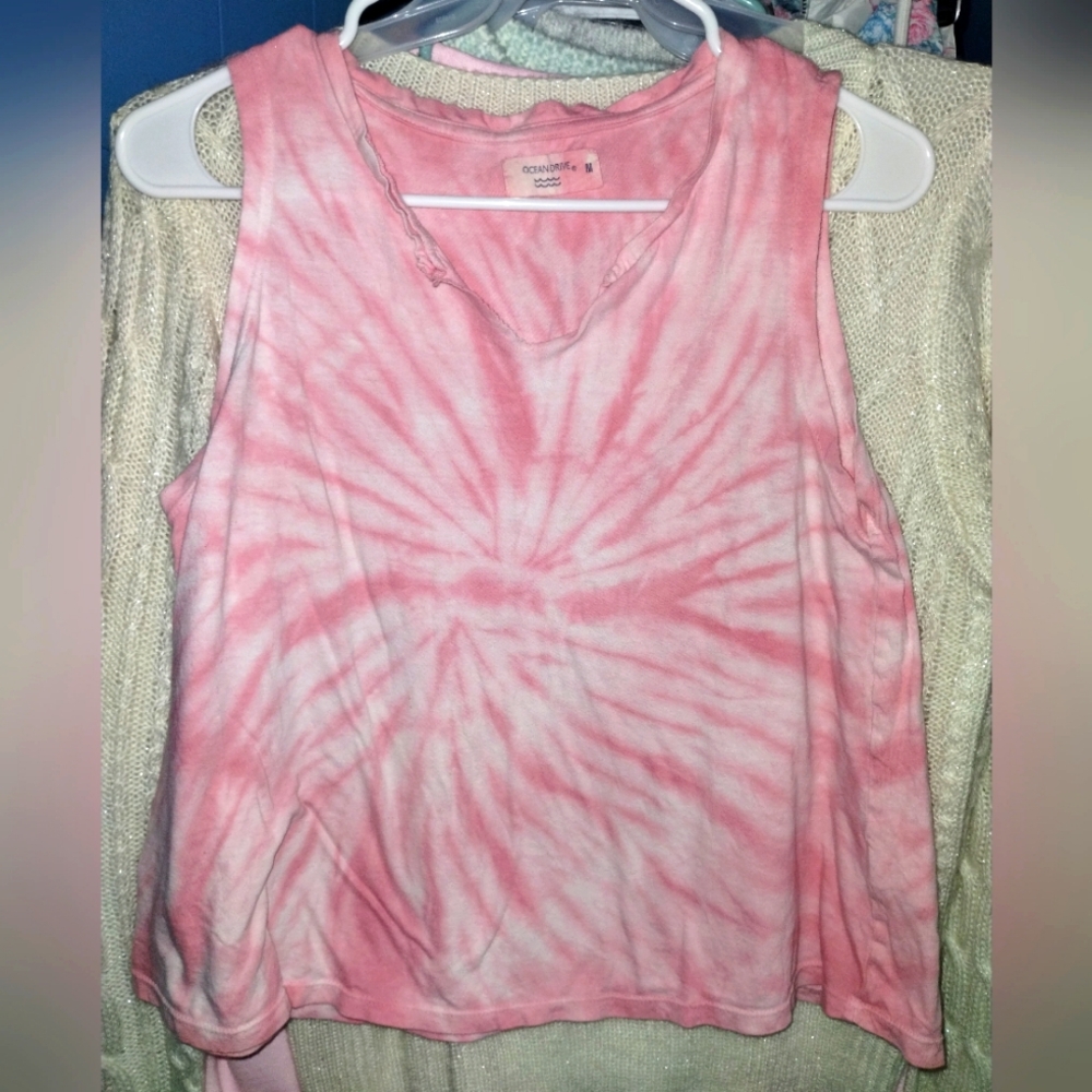 Pink Tie-Dye Tank Top - Picture 1 of 2